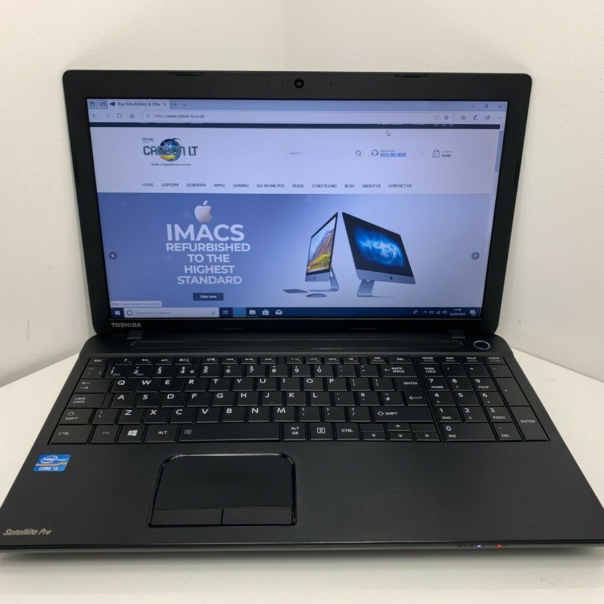 Refurbished Windows 10 Pro 15.6" Intel i3 Laptop Carbon I.T Sales
